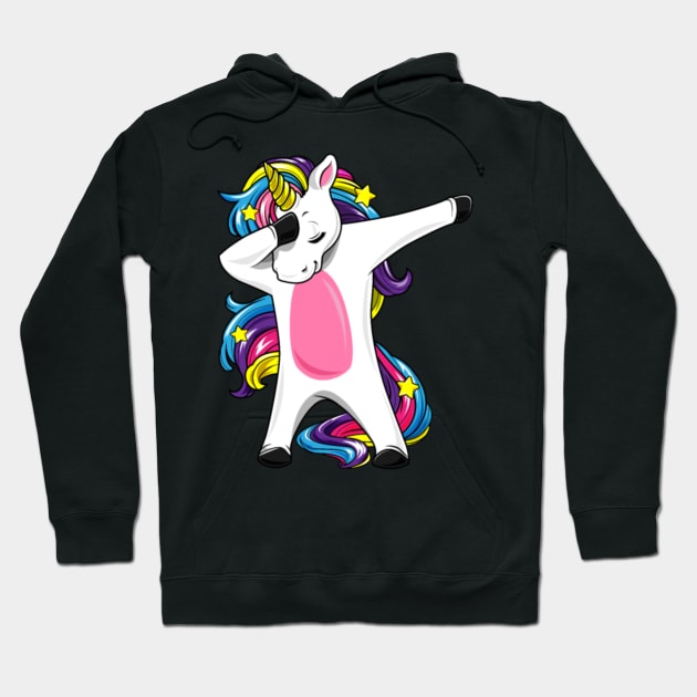 Dabbing Unicorn Costume Rainbow Horse Girl gift Hoodie by Xizin Gao